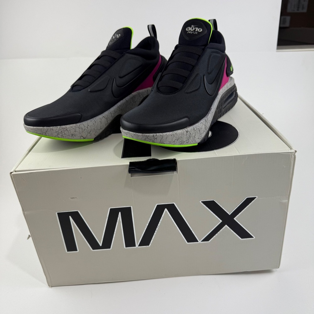 Nike Adapt Auto Max‎ "Fireberry" CW7095 001 Men's Size 14 Black Neon